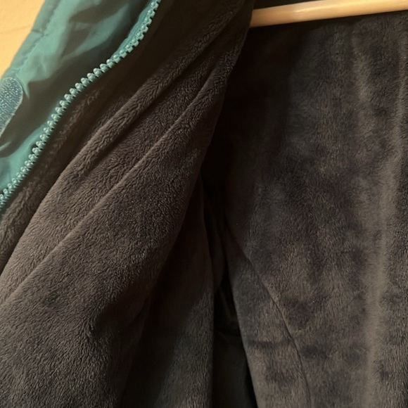 Lands End XL Juniors cozy dark turquoise jacket with hoddie inner soft fabric - Picture 12 of 15